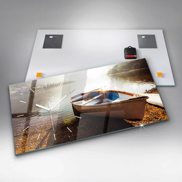 Ceas orizontale de perete din sticlă Vedere la lac