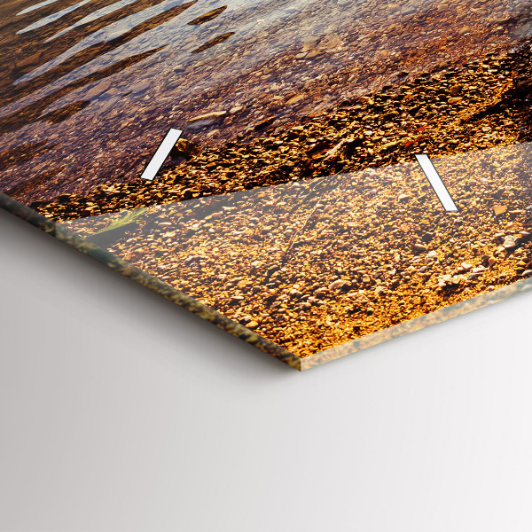 Ceas orizontale de perete din sticlă Vedere la lac