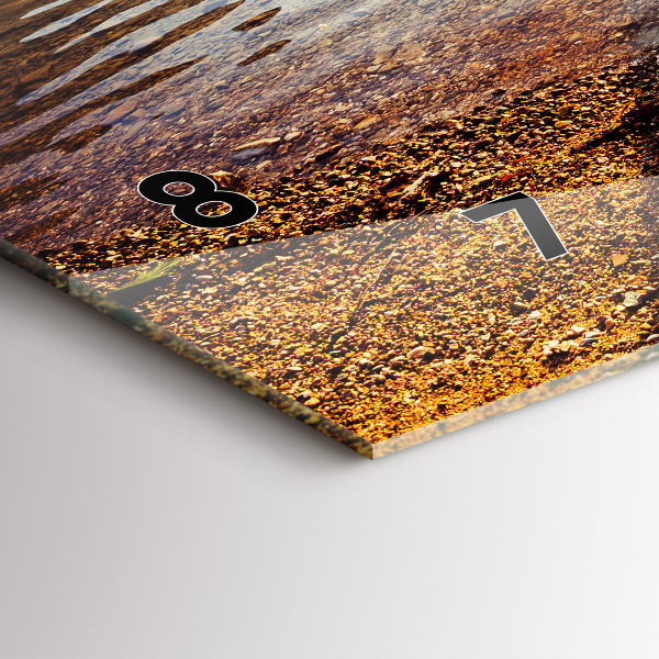 Ceas orizontale de perete din sticlă Vedere la lac