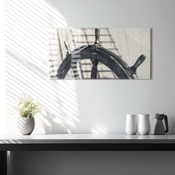 Ceas orizontale de perete din sticlă Nava veche