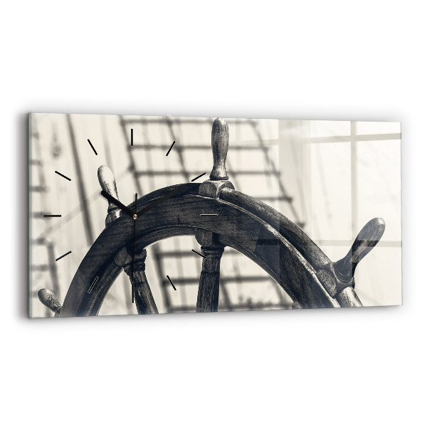 Ceas orizontale de perete din sticlă Nava veche