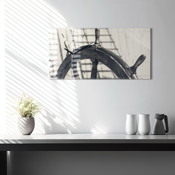 Ceas orizontale de perete din sticlă Nava veche