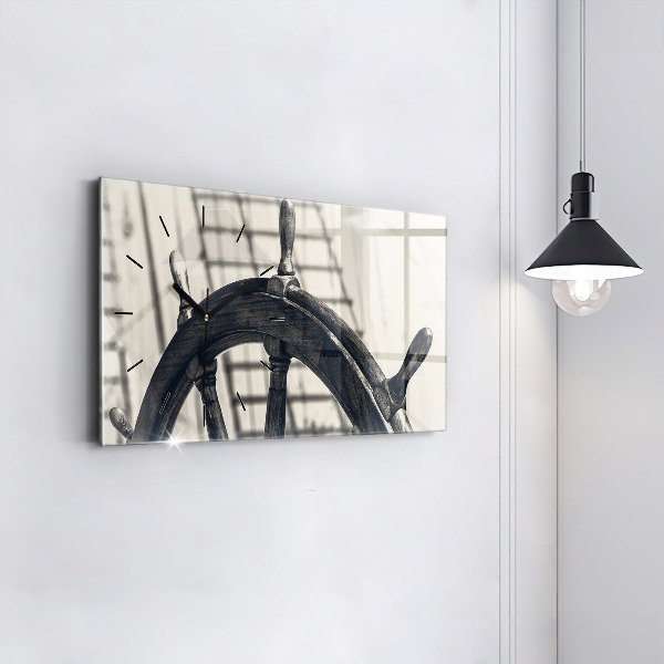 Ceas orizontale de perete din sticlă Nava veche