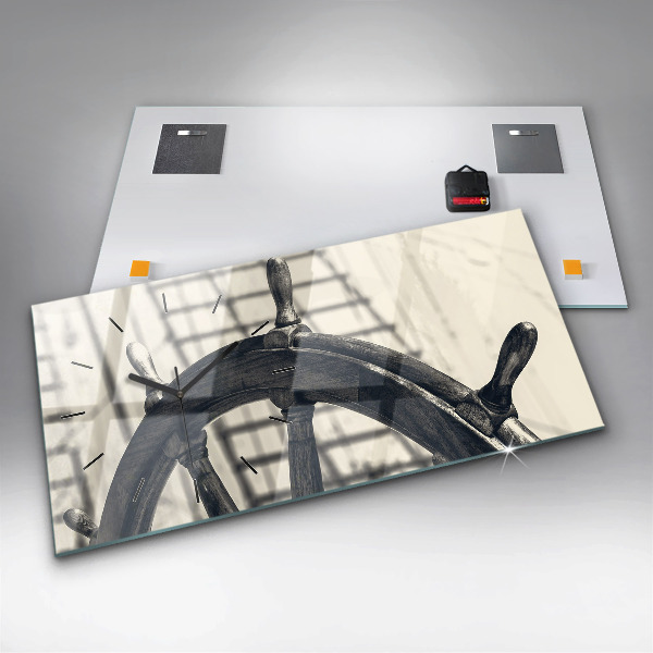 Ceas orizontale de perete din sticlă Nava veche