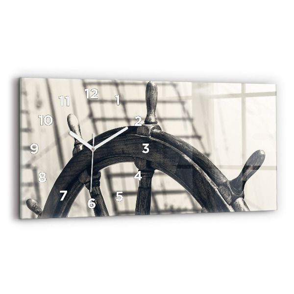 Ceas orizontale de perete din sticlă Nava veche