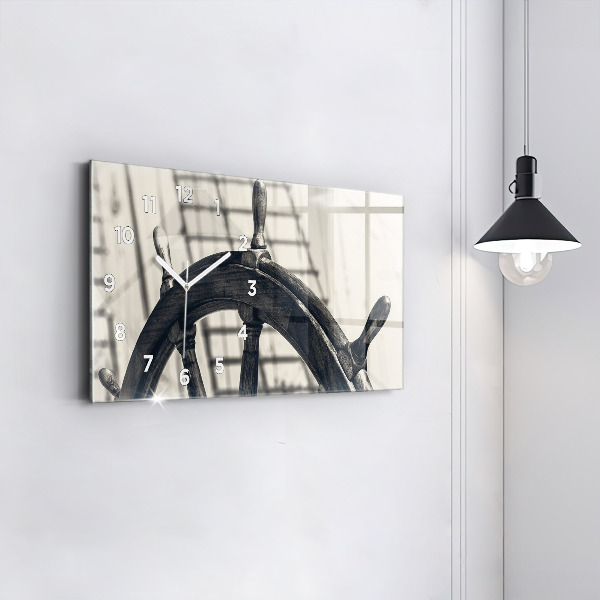 Ceas orizontale de perete din sticlă Nava veche