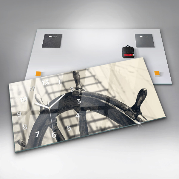 Ceas orizontale de perete din sticlă Nava veche