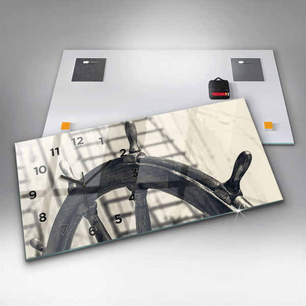 Ceas orizontale de perete din sticlă Nava veche