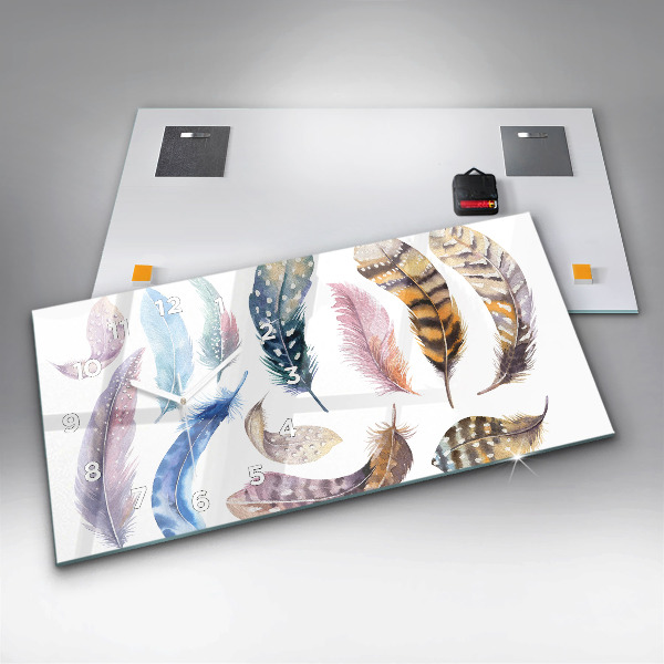 Ceas orizontale de perete din sticlă Ilustrație de artă retro