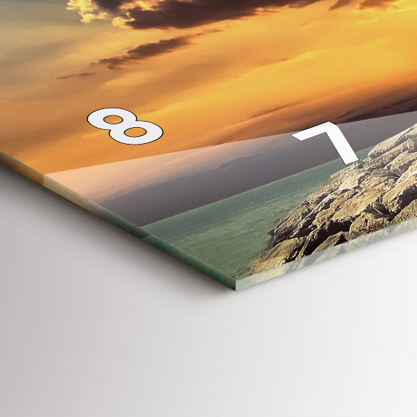 Ceas orizontale de perete din sticlă Far pe mare