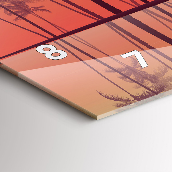 Ceas orizontale de perete din sticlă Palmieri tropicali