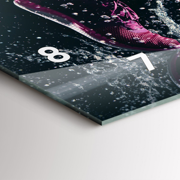 Ceas orizontale de perete din sticlă Stil de viață sănătos și alergare