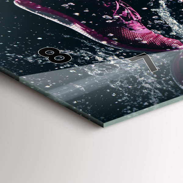 Ceas orizontale de perete din sticlă Stil de viață sănătos și alergare