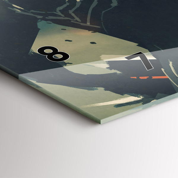 Ceas orizontale de perete din sticlă Joc cu arme letale