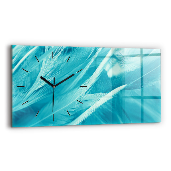 Ceas orizontale de perete din sticlă Vintage verde și turcoaz