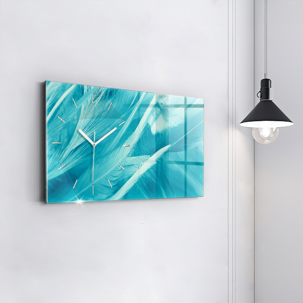 Ceas orizontale de perete din sticlă Vintage verde și turcoaz