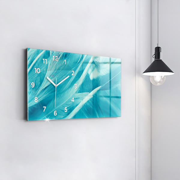 Ceas orizontale de perete din sticlă Vintage verde și turcoaz