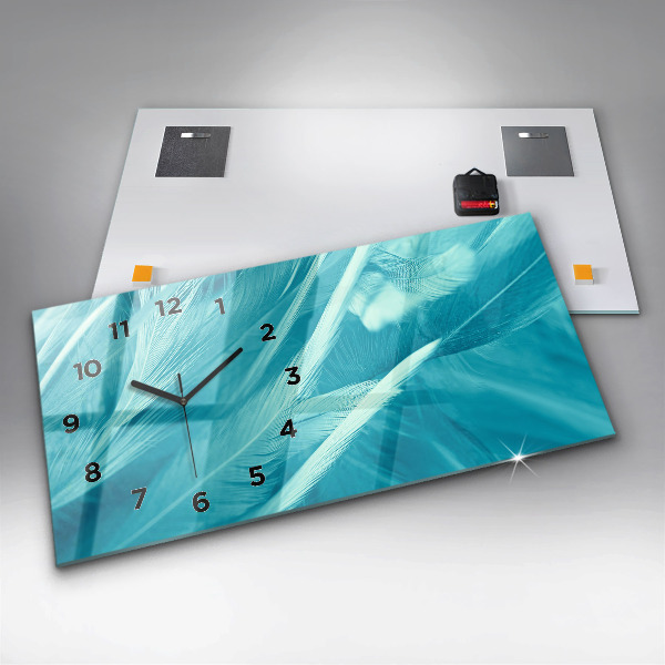 Ceas orizontale de perete din sticlă Vintage verde și turcoaz