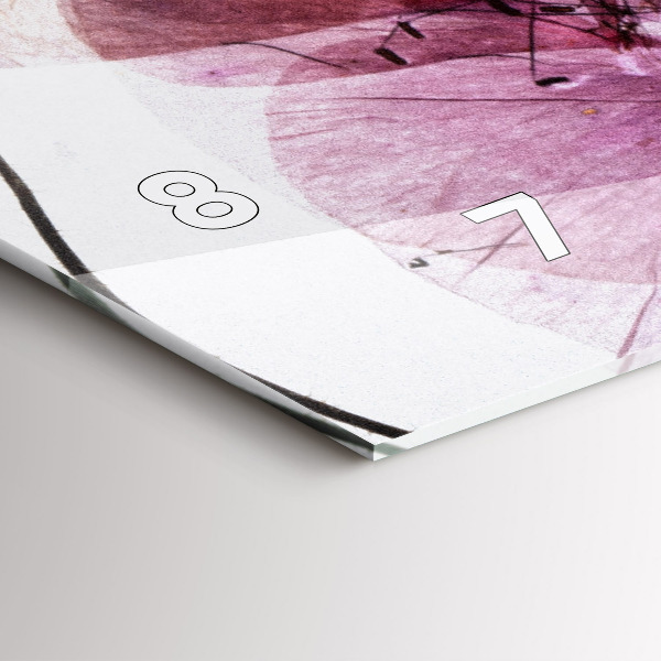 Ceas orizontale de perete din sticlă Flori uscate de maci