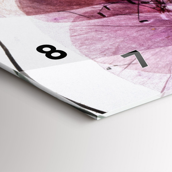 Ceas orizontale de perete din sticlă Flori uscate de maci