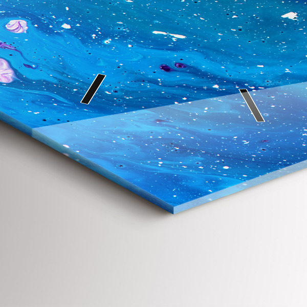 Ceas orizontale de perete din sticlă Fundal colorat