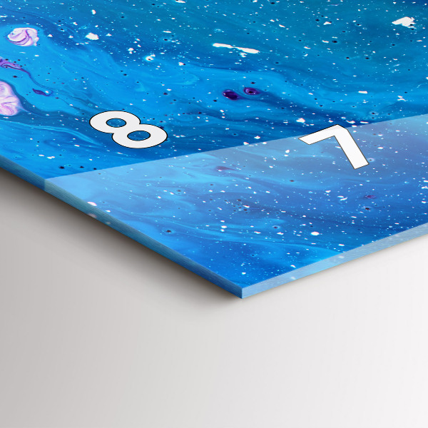 Ceas orizontale de perete din sticlă Fundal colorat