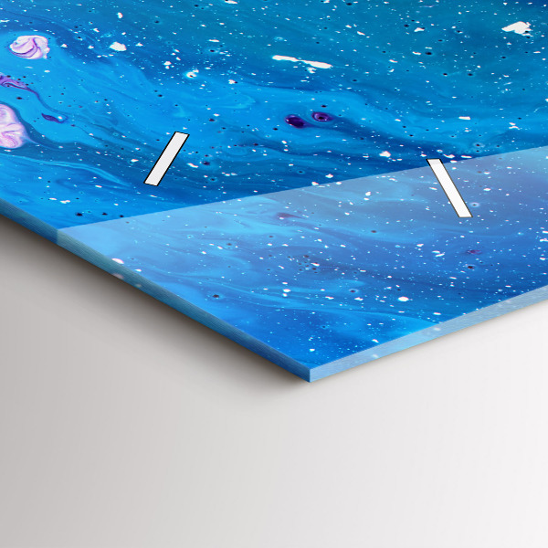 Ceas orizontale de perete din sticlă Fundal colorat