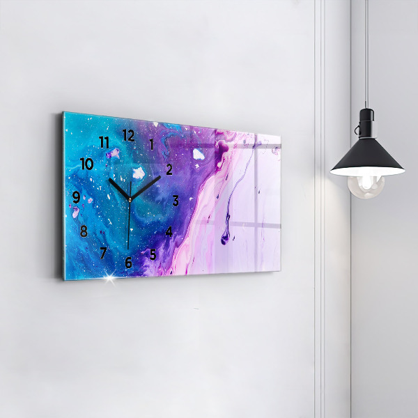Ceas orizontale de perete din sticlă Fundal colorat