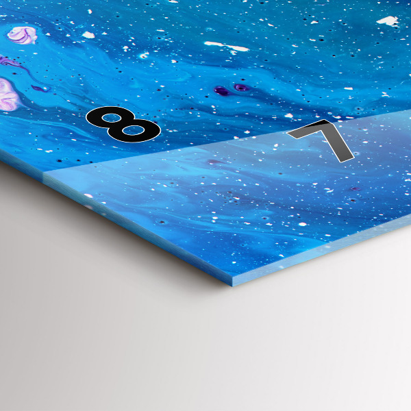 Ceas orizontale de perete din sticlă Fundal colorat