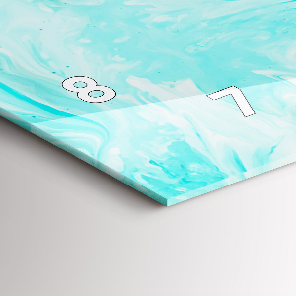 Ceas orizontale de perete din sticlă Abstracția albastră