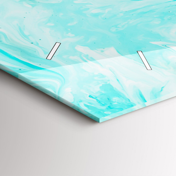 Ceas orizontale de perete din sticlă Abstracția albastră