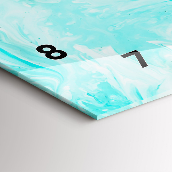 Ceas orizontale de perete din sticlă Abstracția albastră