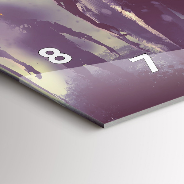 Ceas orizontale de perete din sticlă Zombi noaptea - Halloween