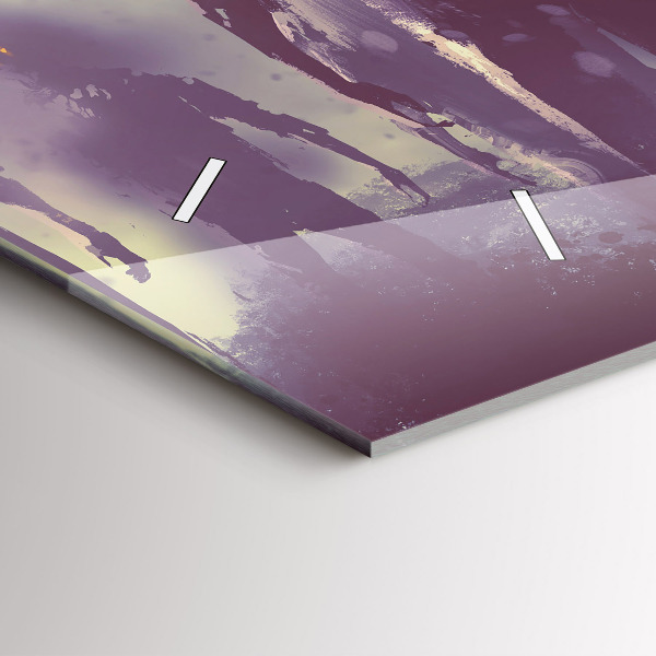 Ceas orizontale de perete din sticlă Zombi noaptea - Halloween