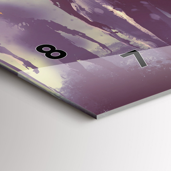 Ceas orizontale de perete din sticlă Zombi noaptea - Halloween