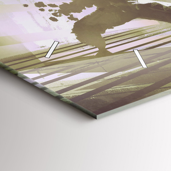 Ceas orizontale de perete din sticlă Robot și samurai se luptă