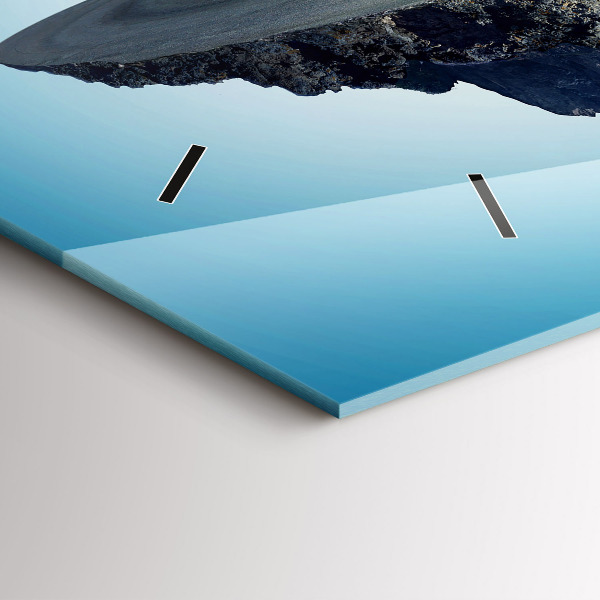 Ceas orizontale de perete din sticlă Insulă zburătoare