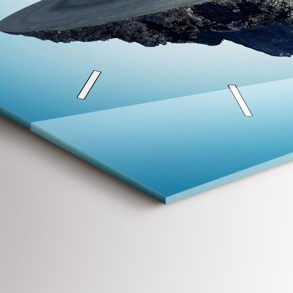 Ceas orizontale de perete din sticlă Insulă zburătoare