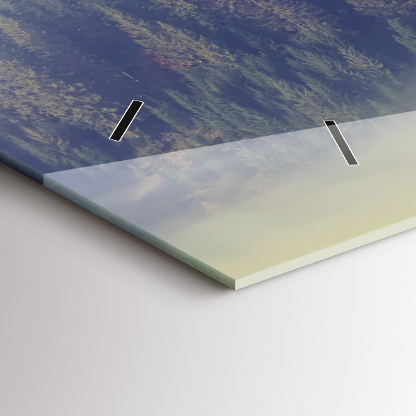 Ceas orizontale de perete din sticlă Pădurea Vulturului Cețos