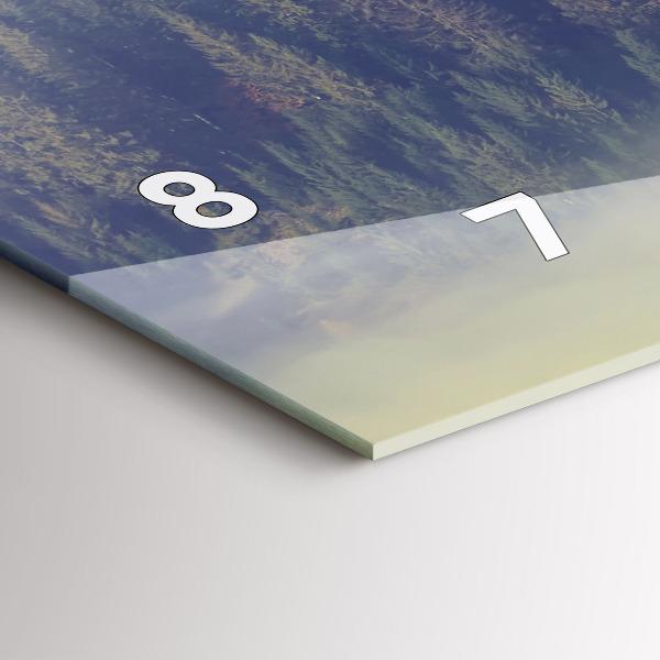 Ceas orizontale de perete din sticlă Pădurea Vulturului Cețos