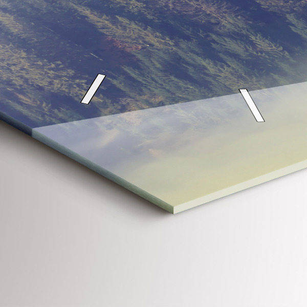 Ceas orizontale de perete din sticlă Pădurea Vulturului Cețos