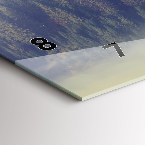 Ceas orizontale de perete din sticlă Pădurea Vulturului Cețos