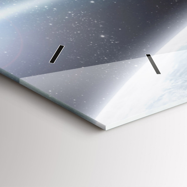 Ceas orizontale de perete din sticlă Planetele spațiale