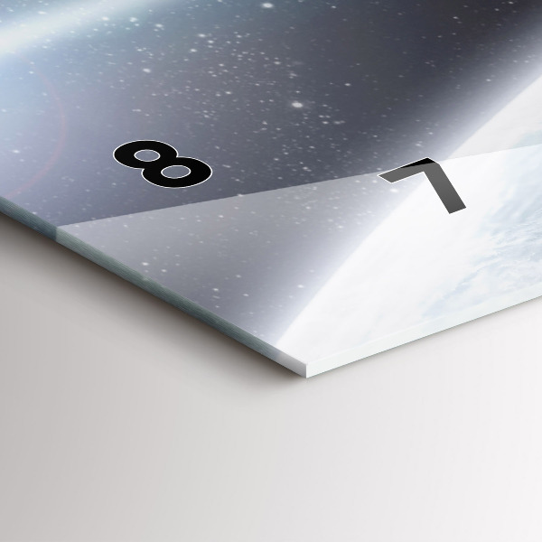 Ceas orizontale de perete din sticlă Planetele spațiale