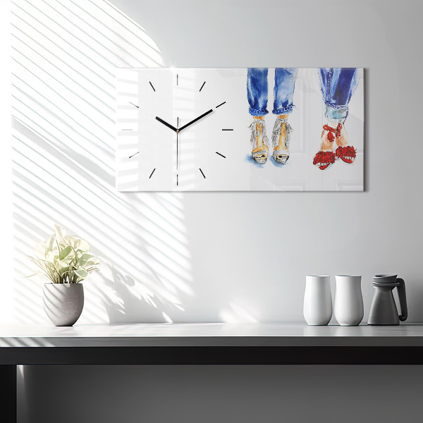 Ceas orizontale de perete din sticlă Tocuri de damă