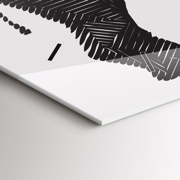 Ceas orizontale de perete din sticlă Linia de artă a rinocerului