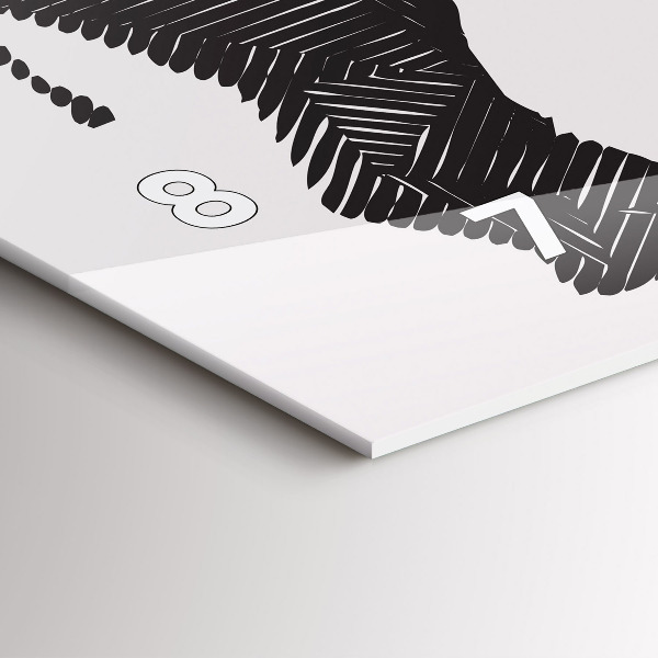 Ceas orizontale de perete din sticlă Linia de artă a rinocerului