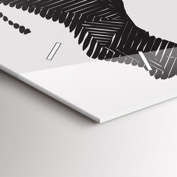 Ceas orizontale de perete din sticlă Linia de artă a rinocerului