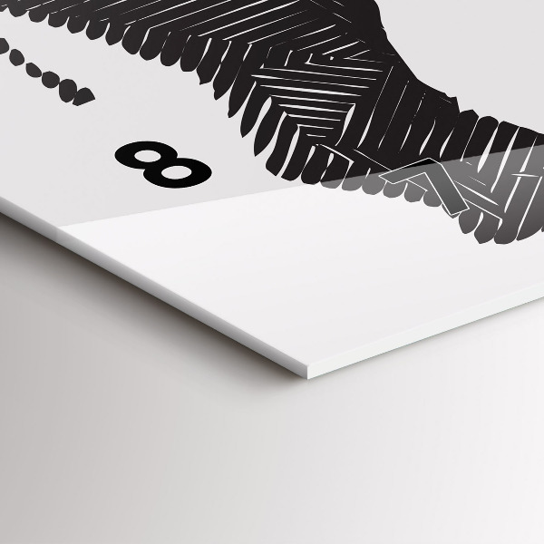 Ceas orizontale de perete din sticlă Linia de artă a rinocerului