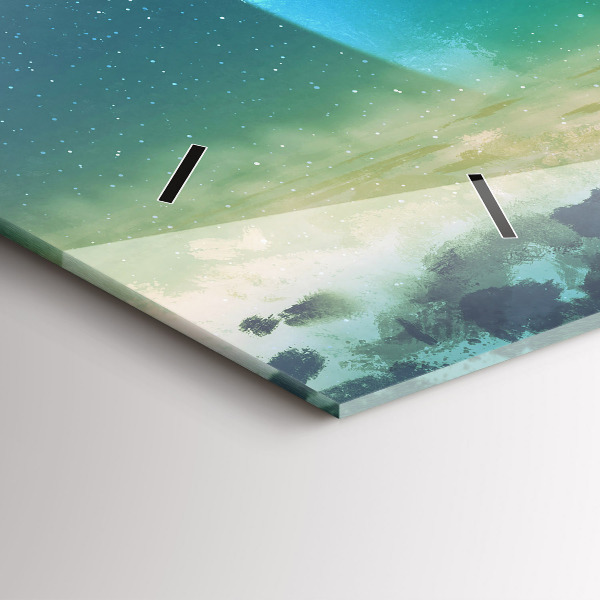 Ceas orizontale de perete din sticlă Omul pe lună